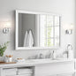 White Wood Effect Framed Wall Mirror, 24x36 Rectangle Mirror, Anti-desilvering by Ultrue