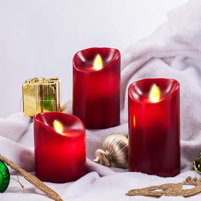 Flameless LED 4/5/6-Inch Drip-Less Wax Pillar Candles - Image 3