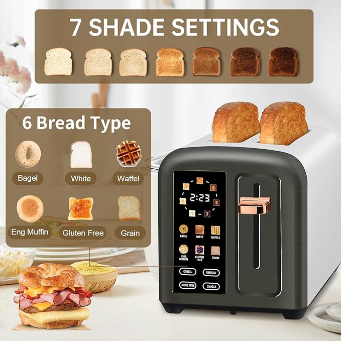 SEEDEEM Toaster 2 Slice, Real Touch Screen - Image 2