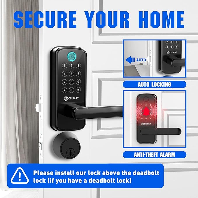 Smart Lock with Handle: Wi-Fi Keyless Entry Door Lock - Image 4
