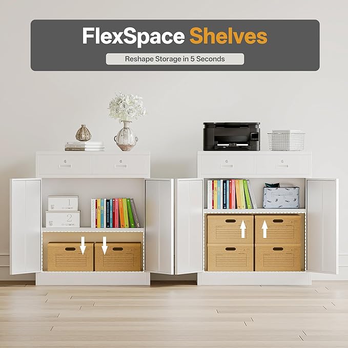Metal Storage Cabinet with 2 Drawers 36" H - Image 5