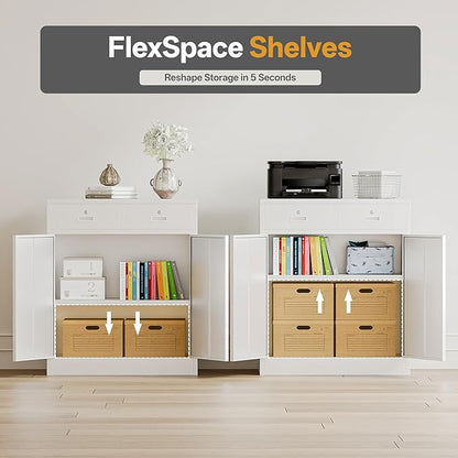 Metal Storage Cabinet with 2 Drawers 36" H - Image 5