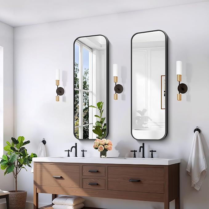 FORBATH Bathroom Mirror 48" x 16", Rectangle Black Bathroom Mirror - Image 2