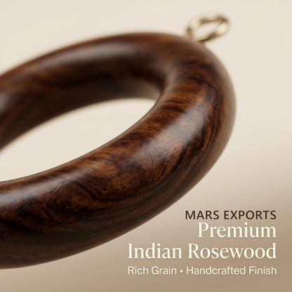 24 Pieces of 3 Inch Wooden Curtain Rod Rings, Drapery Rod Rings for 1.75-2 inch Rod Pole, Natural Rosewood (24, 2.2 INCH Inner Dia)
