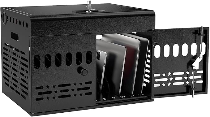 12-Device Tablet Charging Station Lock Box, Computer Cabinet by MetaTeel
