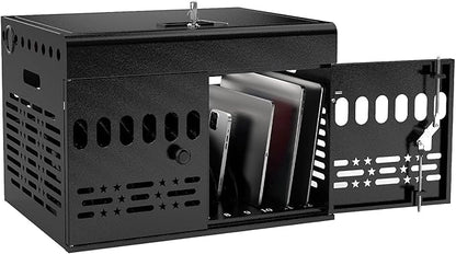 12-Device Tablet Charging Station Lock Box, Computer Cabinet by MetaTeel