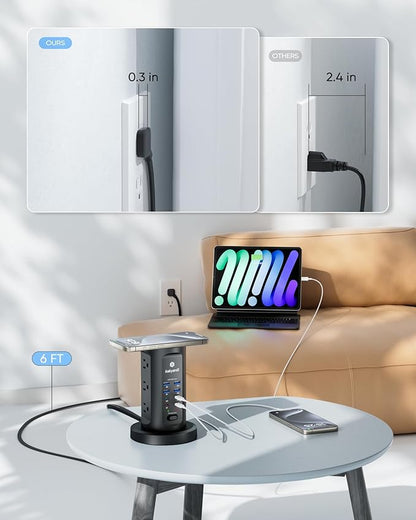 Kakyanill 115W USB Charging Station, Surge Protector Power Strip Tower - Image 8
