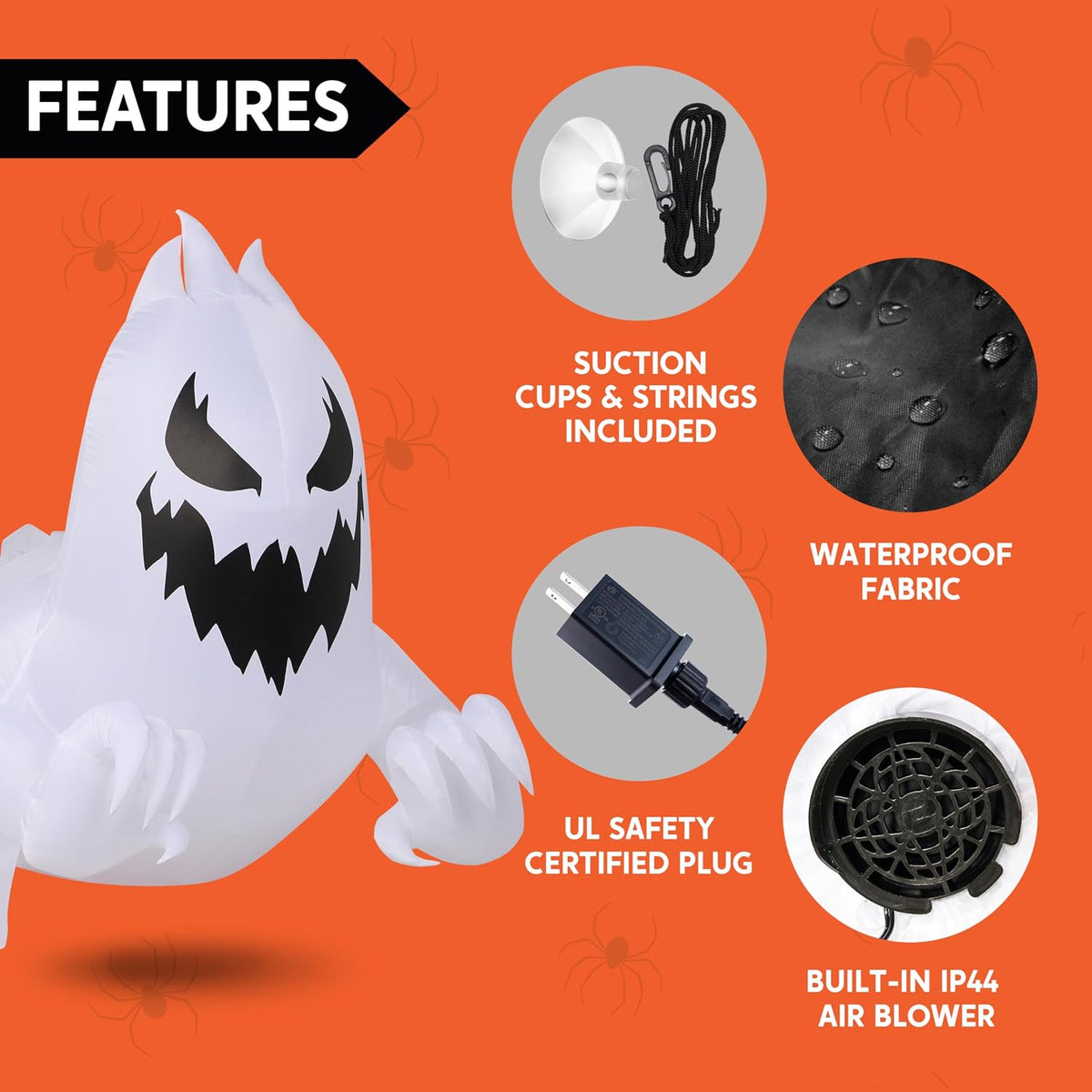 Joiedomi 4.5 FT Halloween Inflatable Scary Ghost Outdoor Decoration, Inflatab...