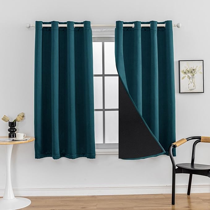 Anytime 100% Blackout Curtain 2 Panels Set, Thermal Insulated Window Drapes by Anytime