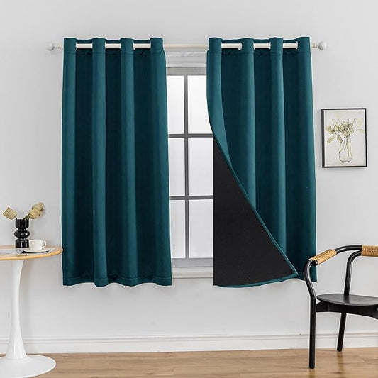 Anytime 100% Blackout Curtain 2 Panels Set, Thermal Insulated Window Drapes by Anytime
