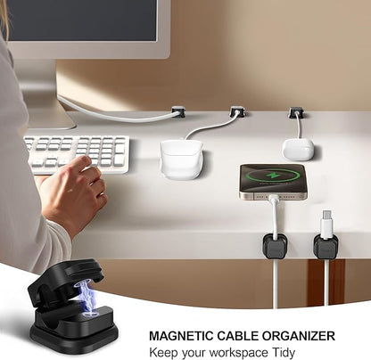 12 Pack Magnetic Cable Clip Organizer Cord Holder, Picozon Adhesive Cable - Image 2