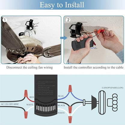 Ceiling Fan Remote Control Kit for Harbor Breeze KUJCE10311 KUJCE10712 TR214B - Image 7