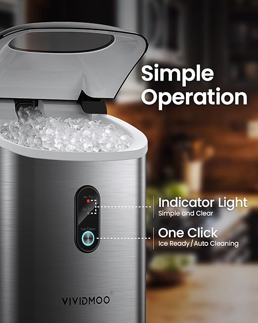 Nugget Ice Maker Countertop, 34lbs/24H Pebble Ice Machine, Self-Cleaning Sonic - Image 6