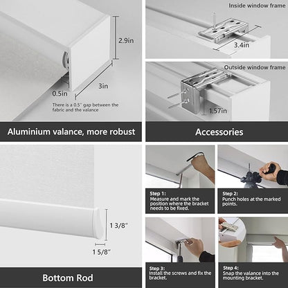ZSTARR Motorized Smart Blind for Window, Automatic Blackout Roller Shade - Image 4