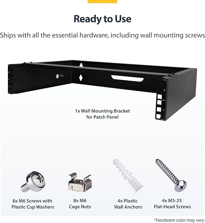 StarTech.com 2U Wall Mount Network Rack - 14 in Deep - 19" Patch Panel Bracket - Image 5