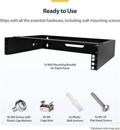 StarTech.com 2U Wall Mount Network Rack - 14 in Deep - 19" Patch Panel Bracket - Image 5