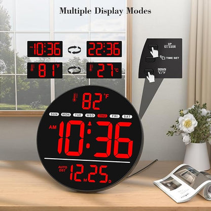 WallarGe Large Digital Wall Clock - Image 5