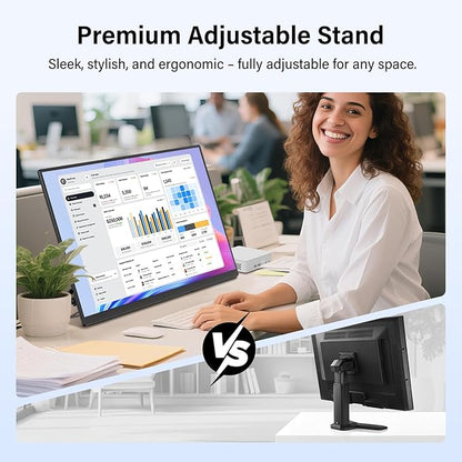 InnoView 23.8" Large Portable Monitor, FHD 144HZ 100% SRGB IPS USB-C HDMI Work - Image 6