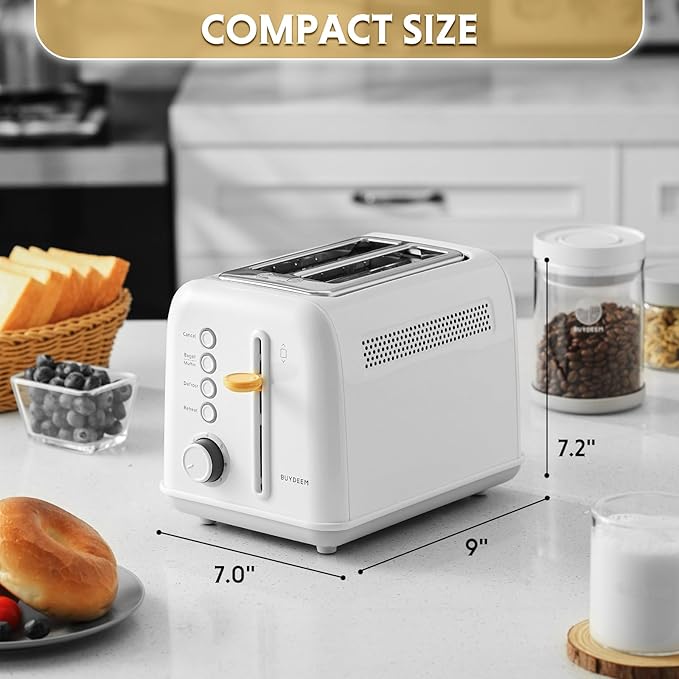 BUYDEEM DT620 2-Slice Toaster, Extra Wide Slots, Retro Stainless Steel - Image 6