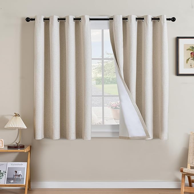 H.VERSAILTEX Linen Curtains 100% Blackout Curtains by HVERSAILTEX