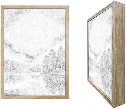 URVIP LED Glowing Photo Frame, 3D Starry-Sky Blue Moon Wall Art, 9x12 Inches - Image 3