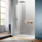 Semi-Framed Shower Glass Door, 5/16" Thick Clear Tempered Glass, Brushed Gold by Jinxi+Home