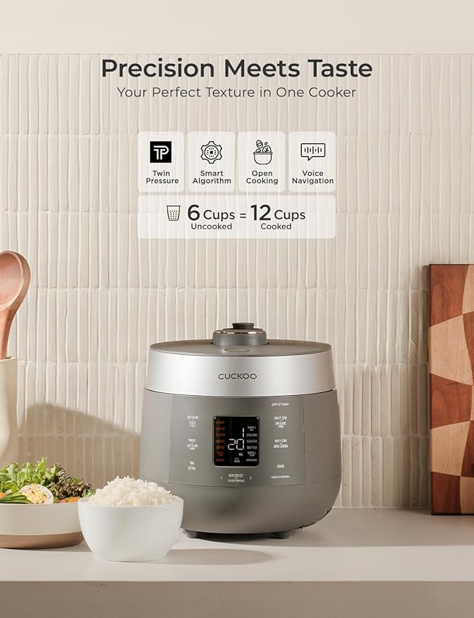 CUCKOO Twin Pressure Rice Cooker 6-Cup Uncooked / 12-Cup Cooked - Image 2