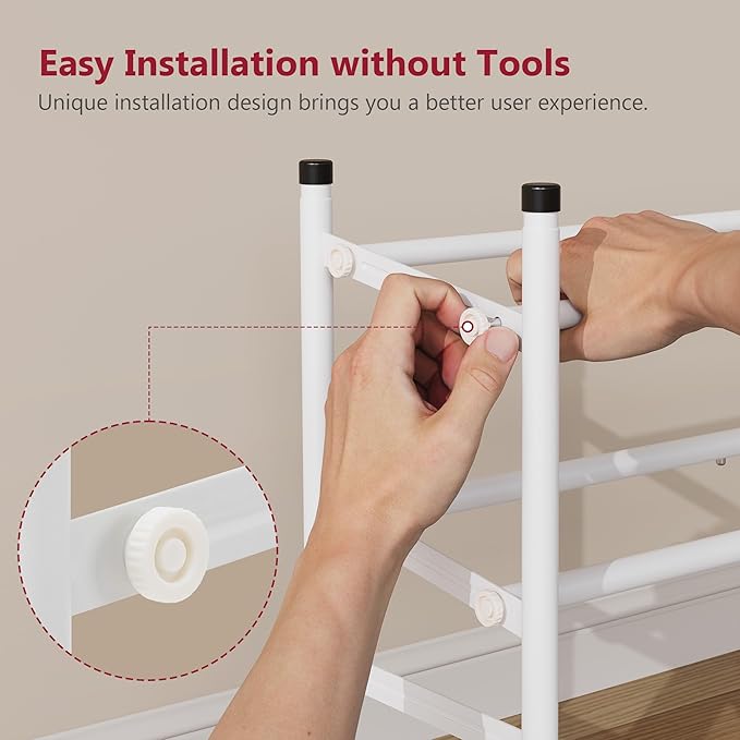 Tajsoon Expandable Shoe Rack for Closet 2 Tier, 28“-41“ Adjustable & Stackable - Image 4