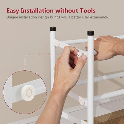 Tajsoon Expandable Shoe Rack for Closet 2 Tier, 28“-41“ Adjustable & Stackable - Image 4