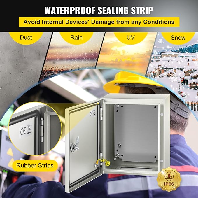 VEVOR NEMA Steel Enclosure, IP66 Waterproof & Dustproof, Outdoor/Indoor - Image 4