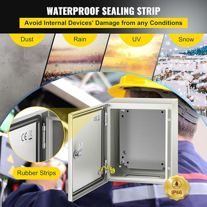 VEVOR NEMA Steel Enclosure, IP66 Waterproof & Dustproof, Outdoor/Indoor - Image 4