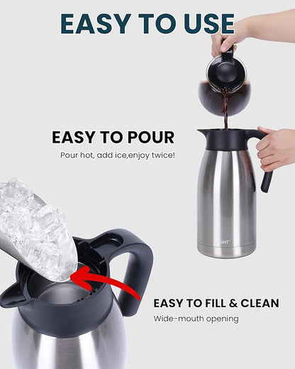 GiNT 64Oz Thermal Coffee Carafe, Insulated Stainless Steel Coffee Carafes - Image 7