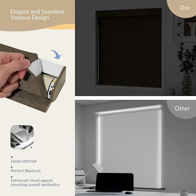 Boolegon Motorized 100% Blackout Roller Blinds - Image 6