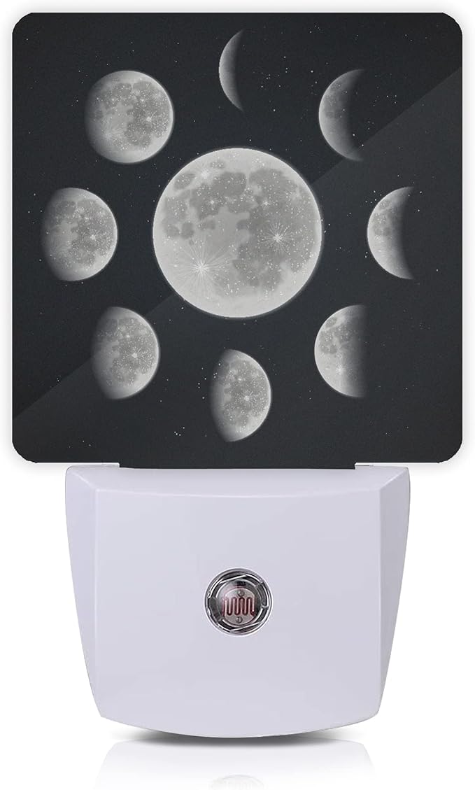 Smoaffly Moon Phases Night Light Plug-in LED Nightlights Auto Sensor Night Lamp by Smoaffly