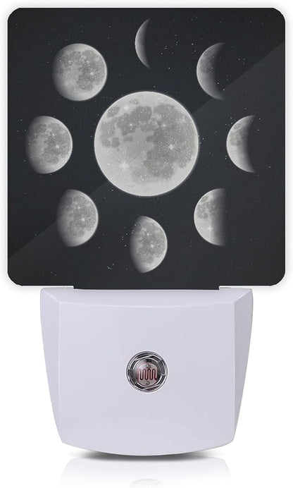 Smoaffly Moon Phases Night Light Plug-in LED Nightlights Auto Sensor Night Lamp by Smoaffly