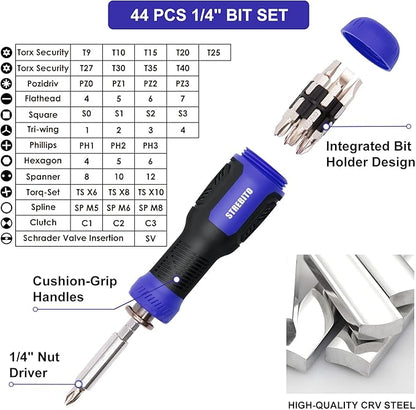 STREBITO Precision Screwdriver Set 191-Piece Multi-Bit Screwdriver 1/4 Inch Nut - Image 2
