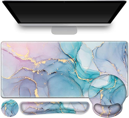 ToLuLu Desk Mat, XXL Large Mouse Pad Wrist Support Set，4 in1 Gaming Mousepad by ToLuLu