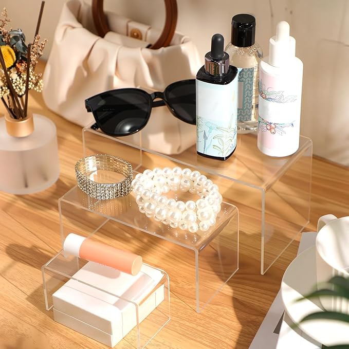Chuangdi 2 Sets Acrylic Display Risers, Product Stand, Jewelry Display Riser - Image 5