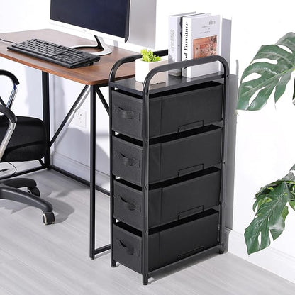 MAX Houser 4 Drawer Narrow Dresser Fabric Storage Tower Vertical Slim Storage - Image 5
