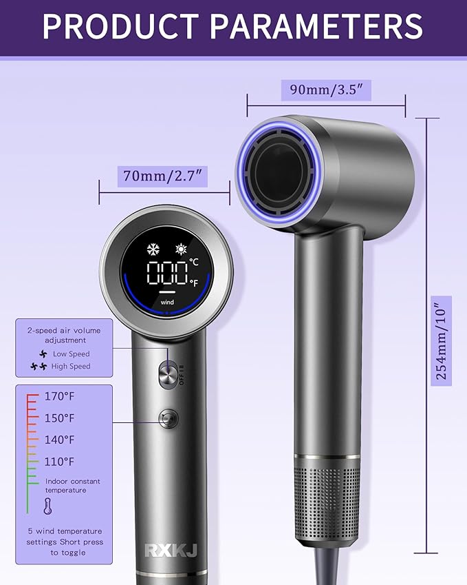 Hair Dryer, 15000RPM High Speed ​​Ionic Hair Dryer - Image 8