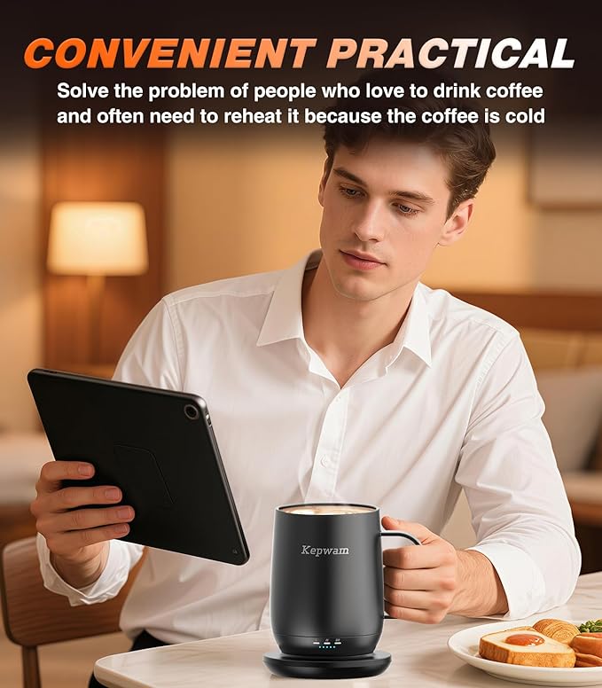 Kepwam Self Heating Coffee Mug T2, 16oz Smart Heated Coffee Mug, 150 Min - Image 6