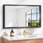 Bathroom Mirror, 40x24 Inch Brushed Black Rectangle Mirror, 0.6" Thickened Deep by WelcometoCIVENO