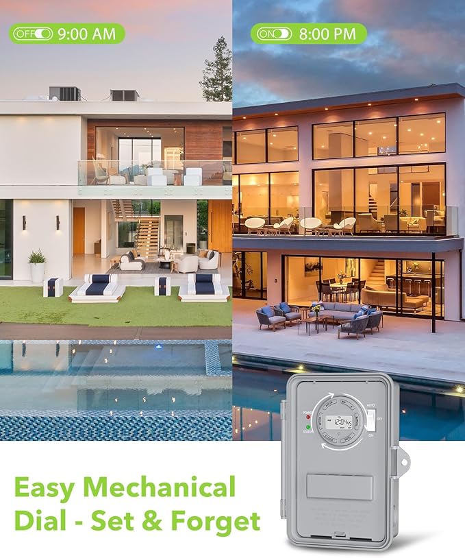 BN-LINK Pool Pump Timer, Outdoor Timer Box, Heavy Duty, 2HP 40A Max, 277 VAC - Image 6