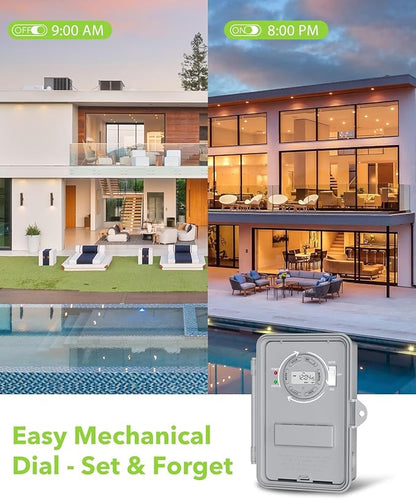 BN-LINK Pool Pump Timer, Outdoor Timer Box, Heavy Duty, 2HP 40A Max, 277 VAC - Image 6