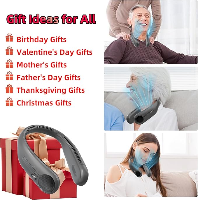Kinhowly Portable Neck Fan, Hands Free Personal Wearable Bladeless Fan - Image 5