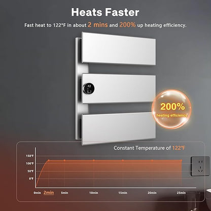 K&KALONZO Electric Towel Warmer, 18.35" W x 22.8" H Wall-Mounted Towel Heater - Image 2
