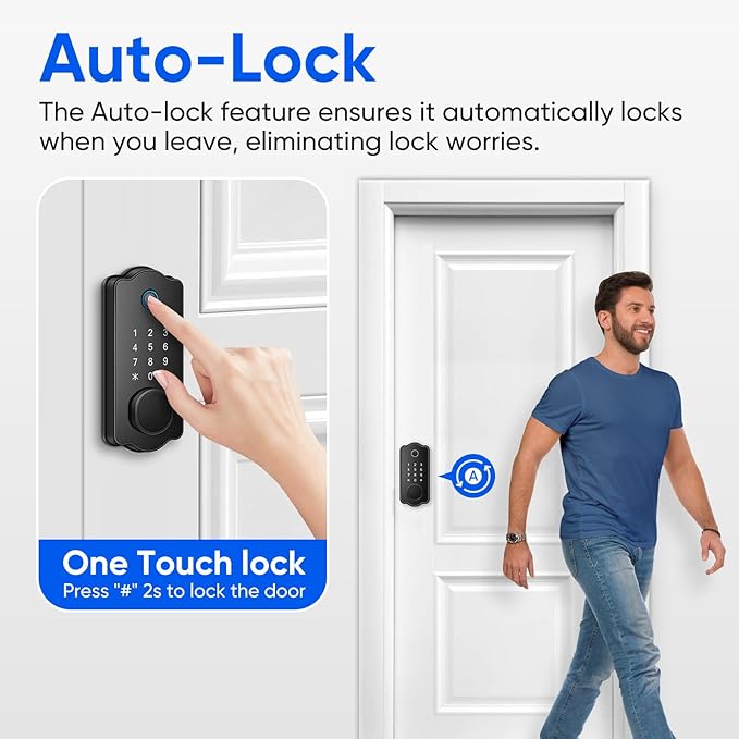Fingerprint Smart Door Lock, Keyless Entry Deadbolt, Electronic Biometric - Image 6
