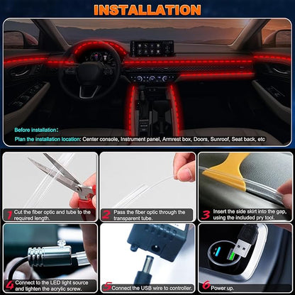 Jushope Interior Car LED Strip Lights - Image 8