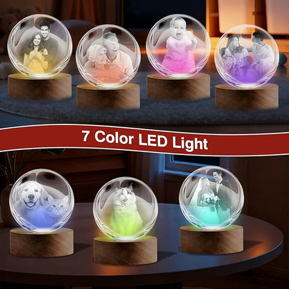 LOVEVEN Personalized 3D Crystal Ball Night Light - Image 7