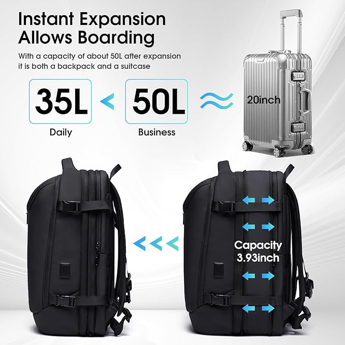 Vacuum Backpack for Men, 50L Expandable Travel Backpack - Image 6